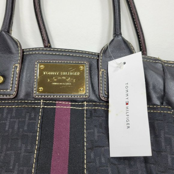 Tommy Hilfiger Handbag Purse NWT Black / Purple Logo 2007 - Picture 2 of 11
